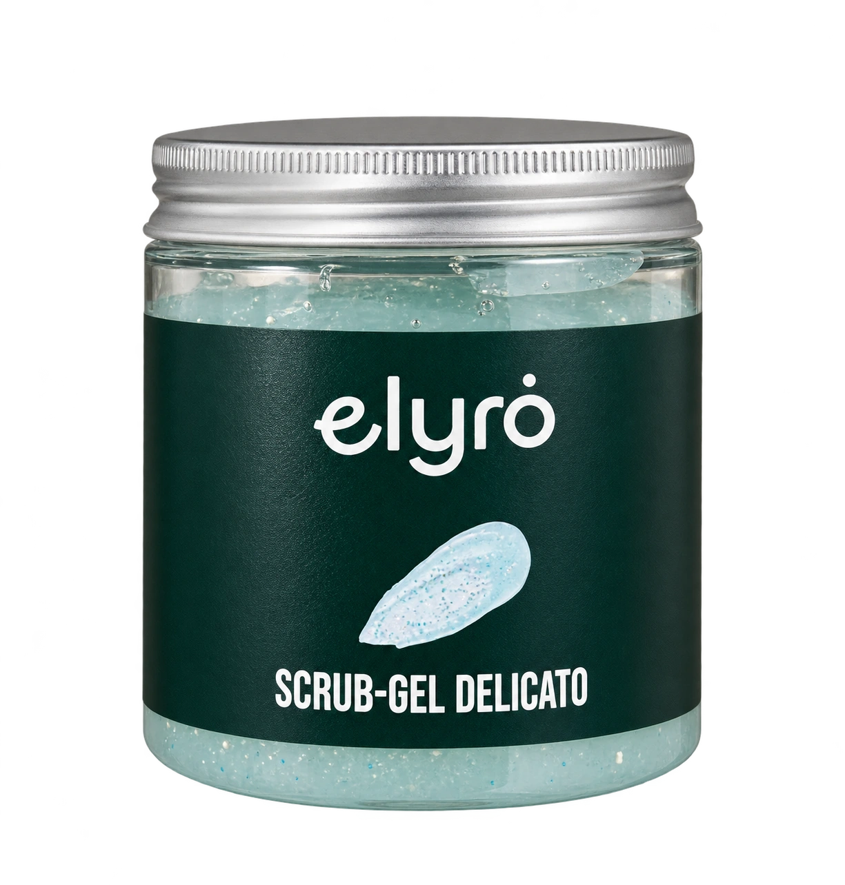 Scrub-gel delicato: prodotto elyrȯ con la sua confezione dove presente