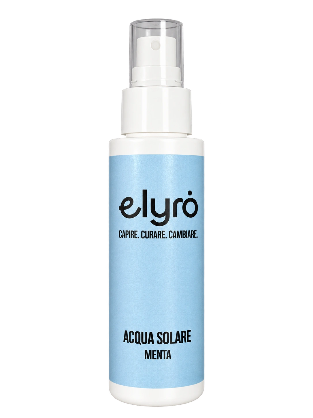 Acqua solare menta: prodotto elyrȯ con la sua confezione dove presente