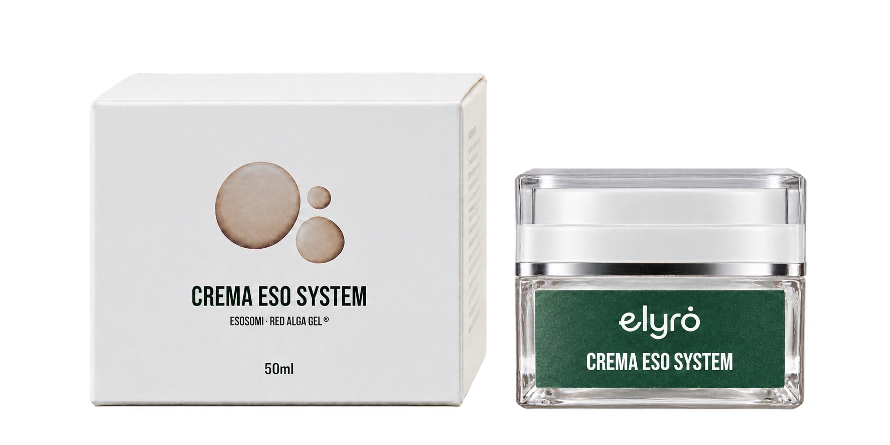 Crema Eso System: prodotto elyrȯ con la sua confezione dove presente